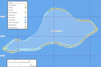 Atoll Mururoa, carte de Peter Minton