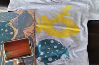 Linogravure : imprime ton tee shirt de l'été._Le Château-d'Oléron