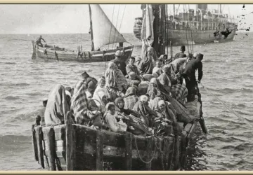 Groupe de réfugiés en route pour Constantinople